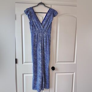 Blue and White Women's Jumpsuit